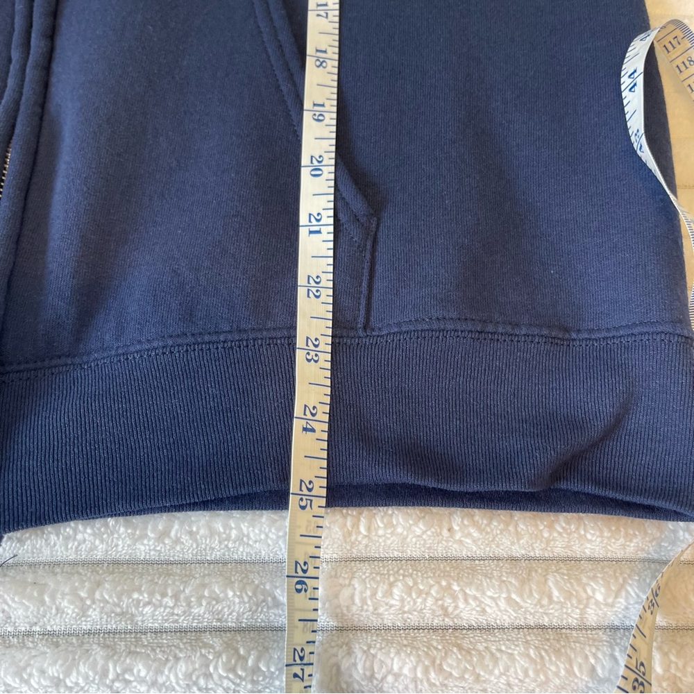 Hanes Eco Smart Navy Blue Men's Medium Zip Up Hoodie Jacket Classic Lightweight - Picture 12 of 13